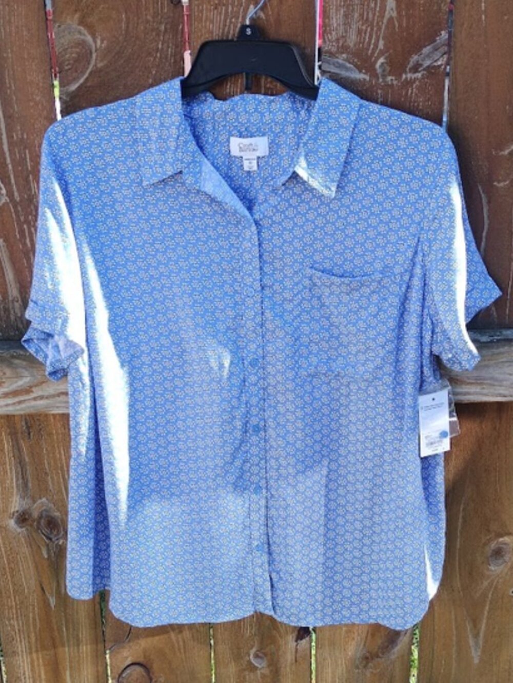 Croft & Barrow Starburst Pattern Top Sz. 1X NWT